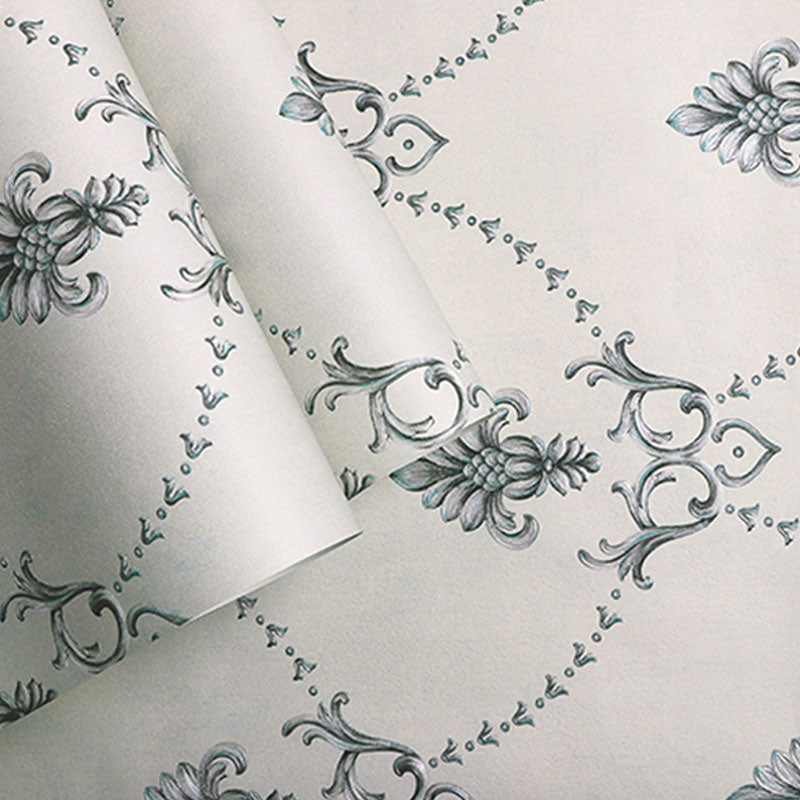 Retro Damask Design Wall Covering for Accent Wall, Pastel Color, 20.5-inch x 33-foot Clearhalo 'Vintage wall decor' 'Vintage' 'Wallpaper' Wall Decor' 987067