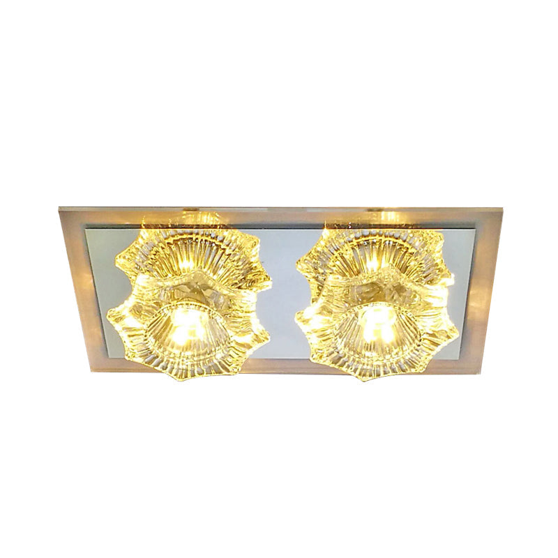 LED Faceted Clear Glass Flush Mount Simple Octagon Corridor Flush Mount Ceiling Lighting Fixture Clearhalo 'Ceiling Lights' 'Close To Ceiling Lights' 'Close to ceiling' 'Flush mount' Lighting' 988501