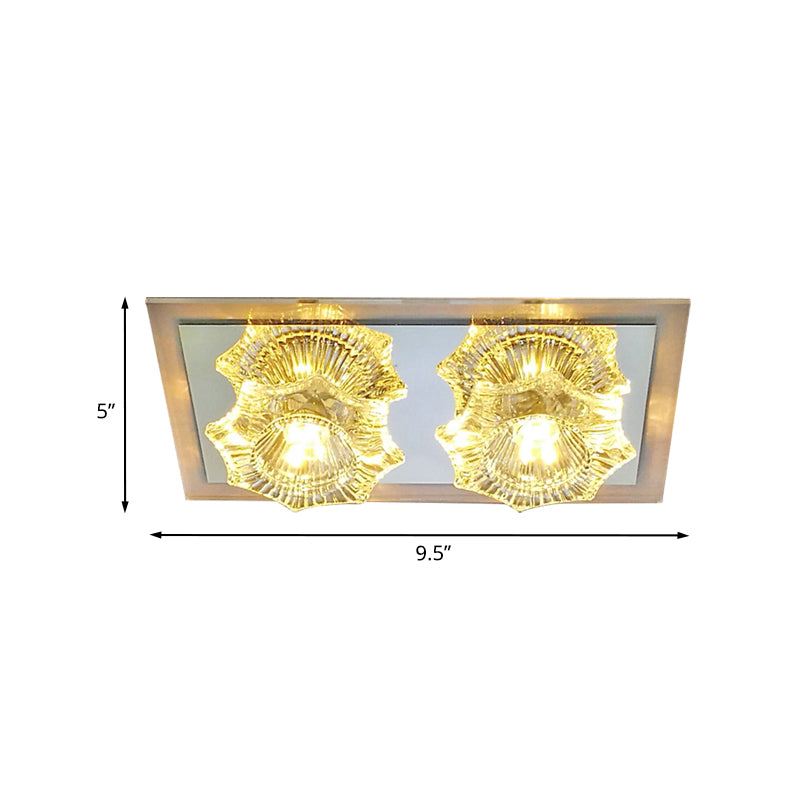 LED Faceted Clear Glass Flush Mount Simple Octagon Corridor Flush Mount Ceiling Lighting Fixture Clearhalo 'Ceiling Lights' 'Close To Ceiling Lights' 'Close to ceiling' 'Flush mount' Lighting' 988502