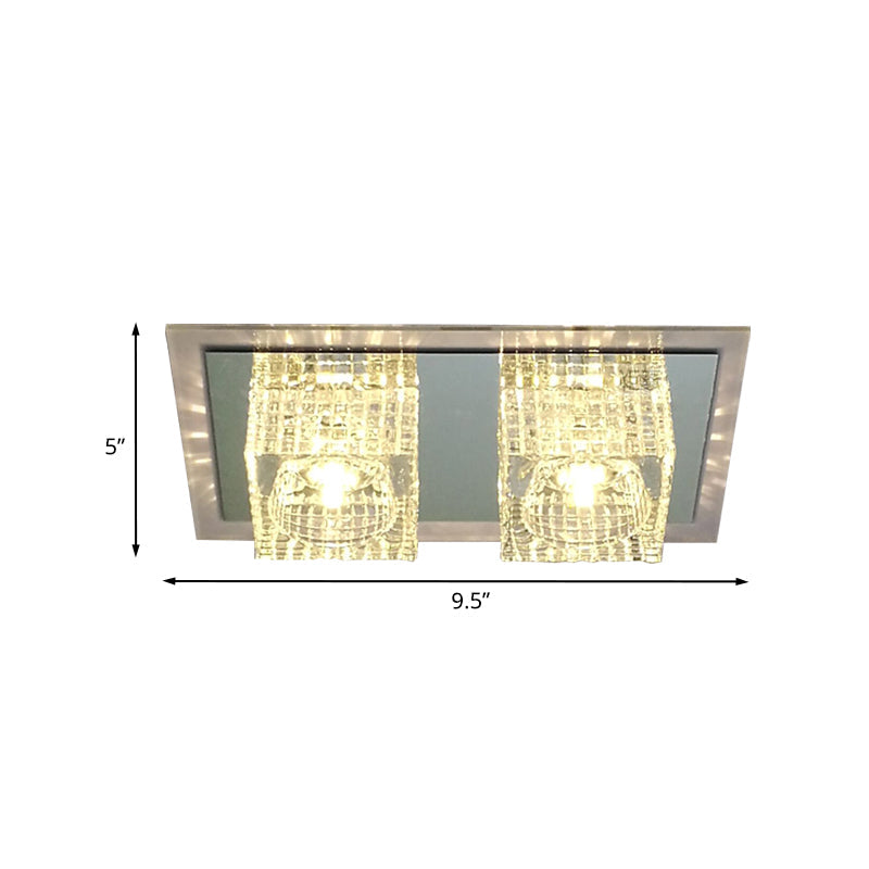 Inserted Crystal Cylindrical Flush Light Fixture Modernism Balcony LED Close to Ceiling Lamp in Clear Color Clearhalo 'Ceiling Lights' 'Close To Ceiling Lights' 'Close to ceiling' 'Flush mount' Lighting' 988506