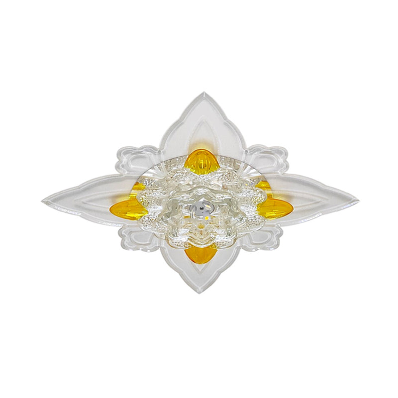 Blossoms Hall Flushmount Ceiling Lamp Nordic Clear and Amber Crystal Glass LED Light Fixture Clearhalo 'Ceiling Lights' 'Close To Ceiling Lights' 'Close to ceiling' 'Flush mount' Lighting' 988521