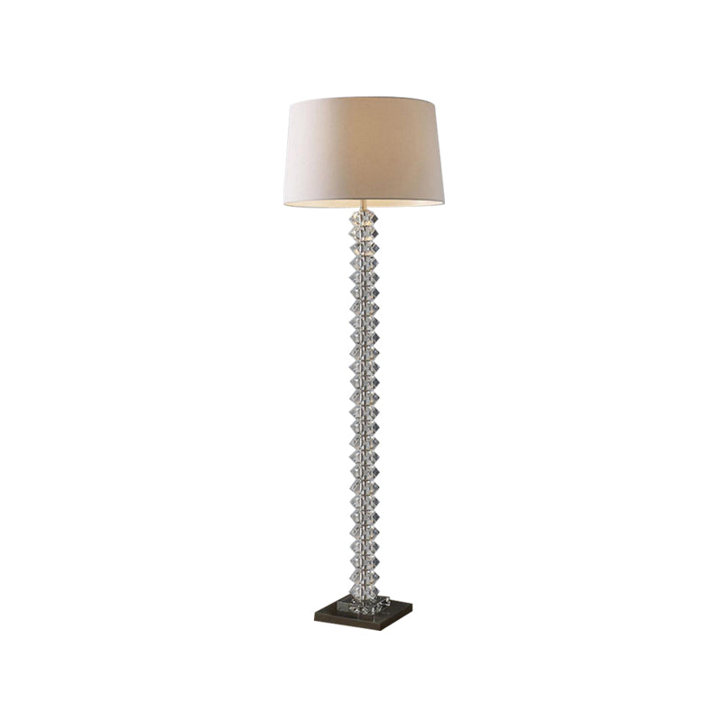 Urn-Shaped Stand Up Lamp Simple Crystal Single Head Living Room Floor Light in Beige Clearhalo 'Floor Lamps' 'Lamps' Lighting' 988795