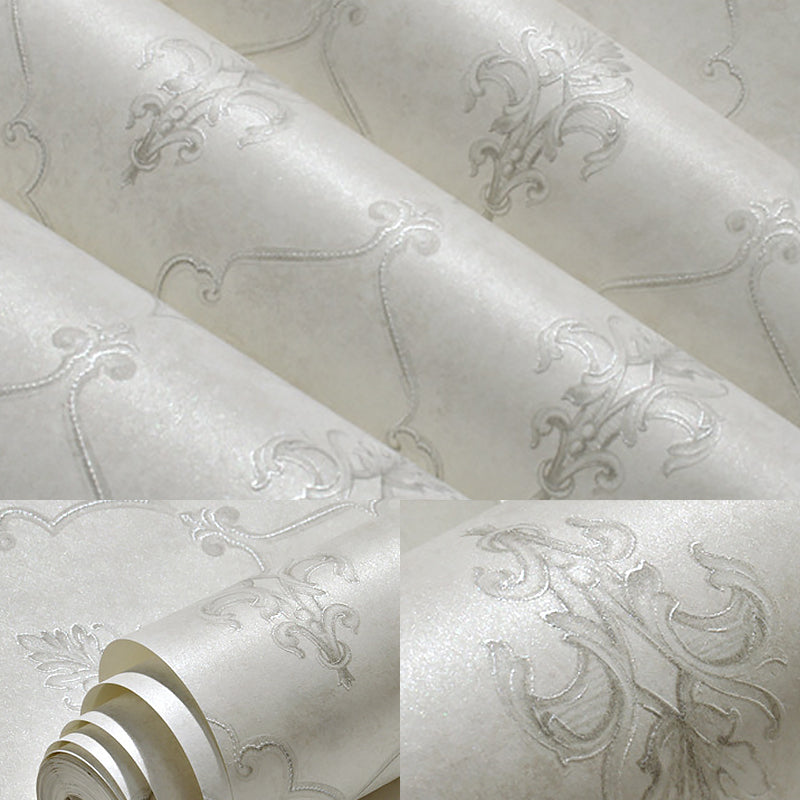 20.5"W x 33'L Scandinavian Simple Damasque Non-Pasted Wallpaper in Natural Color Clearhalo 'Vintage wall decor' 'Vintage' 'Wallpaper' Wall Decor' 990309