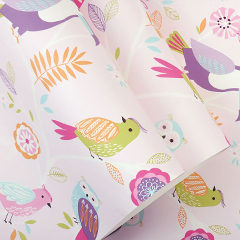 Pastel Color Simple Wallpaper 900 Bird and Lemon Wall Art for Kid's Bedroom Clearhalo 'Wall Decor' 'Wallpaper' 991764