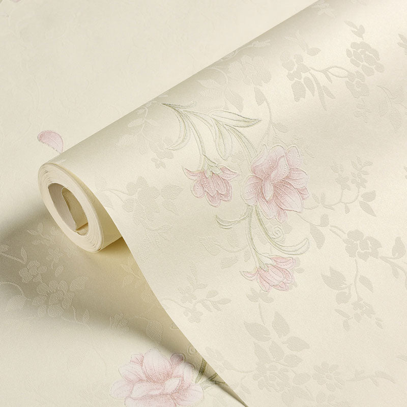 Dense Blossoms Design Wallpaper Decorative Wall Covering for Living Room, Non-Pasted Clearhalo 'Country wall decor' 'Rustic' 'Wallpaper' Wall Decor' 991825