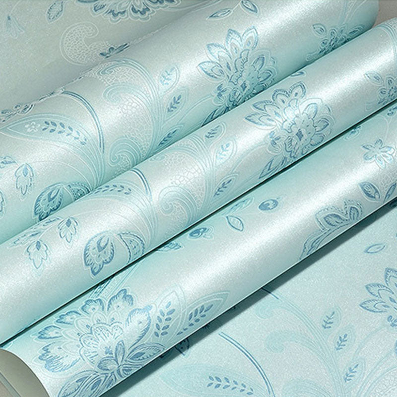Blossoms and Leaves Wallpaper Roll for Guest Room in Pastel Color, 33-foot x 20.5-inch Clearhalo 'Country wall decor' 'Rustic' 'Wallpaper' Wall Decor' 991855