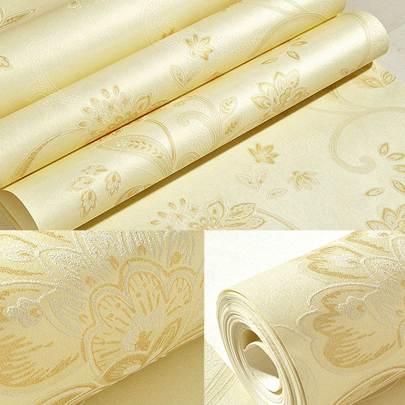 Blossoms and Leaves Wallpaper Roll for Guest Room in Pastel Color, 33-foot x 20.5-inch Clearhalo 'Country wall decor' 'Rustic' 'Wallpaper' Wall Decor' 991858