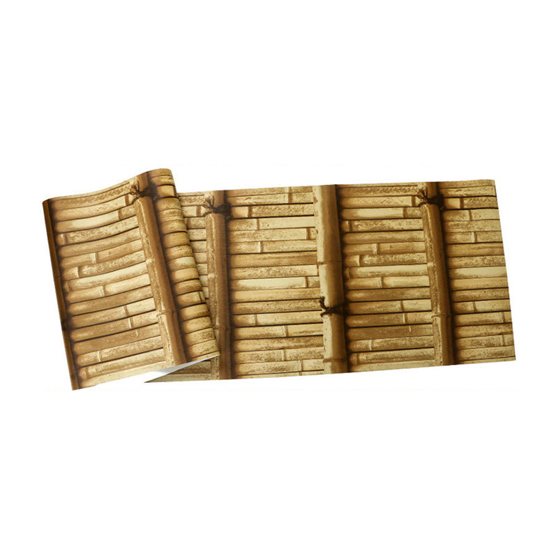 Neutral Color Asia Inspired Wallpaper 57.1 sq ft. Bamboo Textured Wall Decor for Guest Room Clearhalo 'Wall Decor' 'Wallpaper' 991944