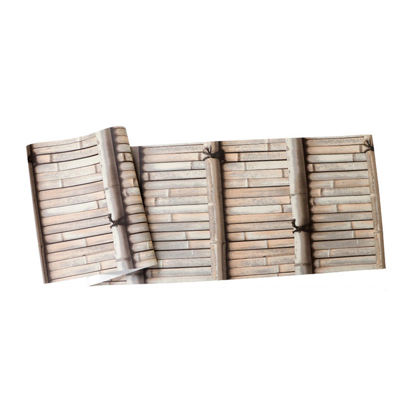 Neutral Color Asia Inspired Wallpaper 57.1 sq ft. Bamboo Textured Wall Decor for Guest Room Clearhalo 'Wall Decor' 'Wallpaper' 991950