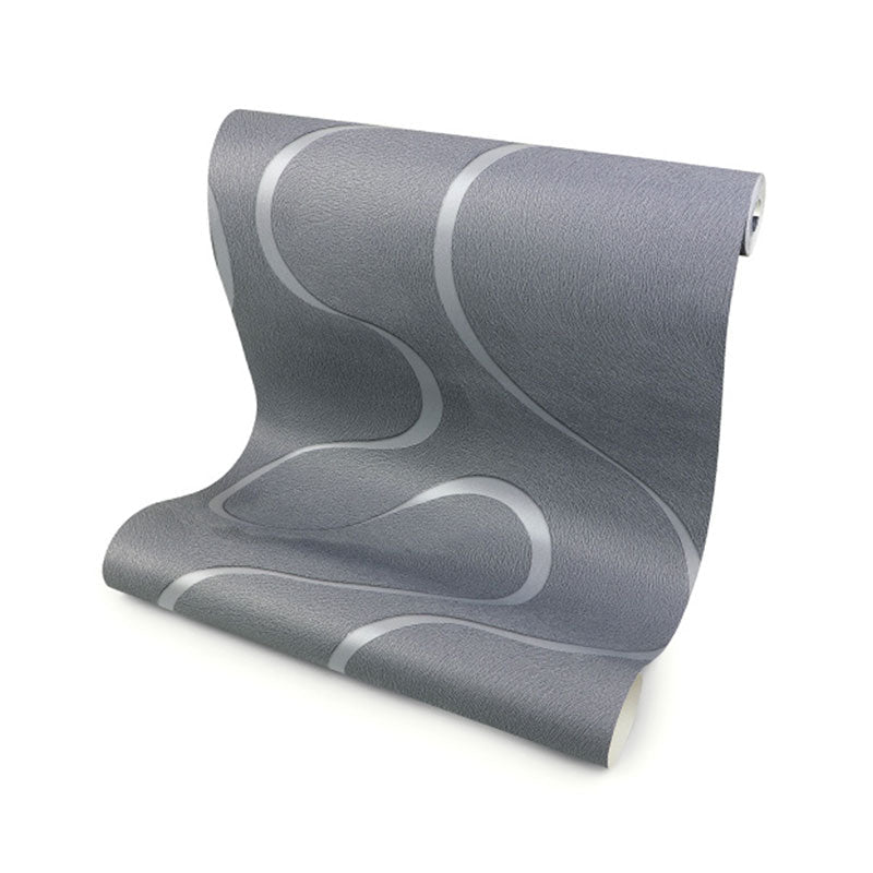 Simple Waving Lines Wall Art fin Neutral Color Guest Room Wallpaper Roll, 33' by 20.5" Clearhalo 'Wall Decor' 'Wallpaper' 992244