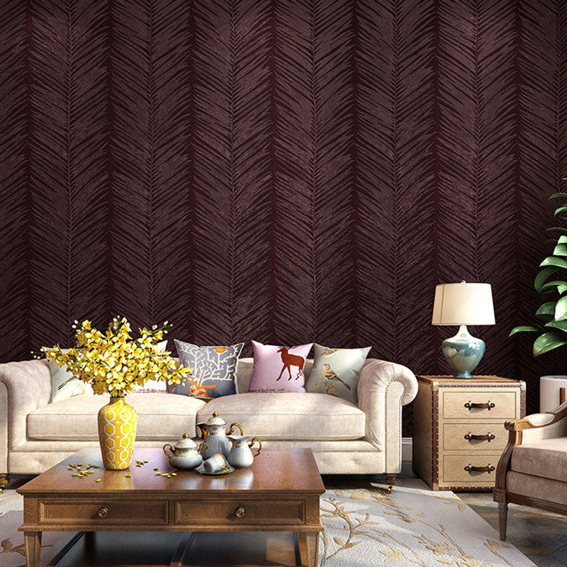 Soft Color Minimalist Wall Art 20.5" by 33' Leaf Texture Wallpaper Roll for Accent Wall Chocolate Clearhalo 'Modern wall decor' 'Modern' 'Wallpaper' Wall Decor' 992625