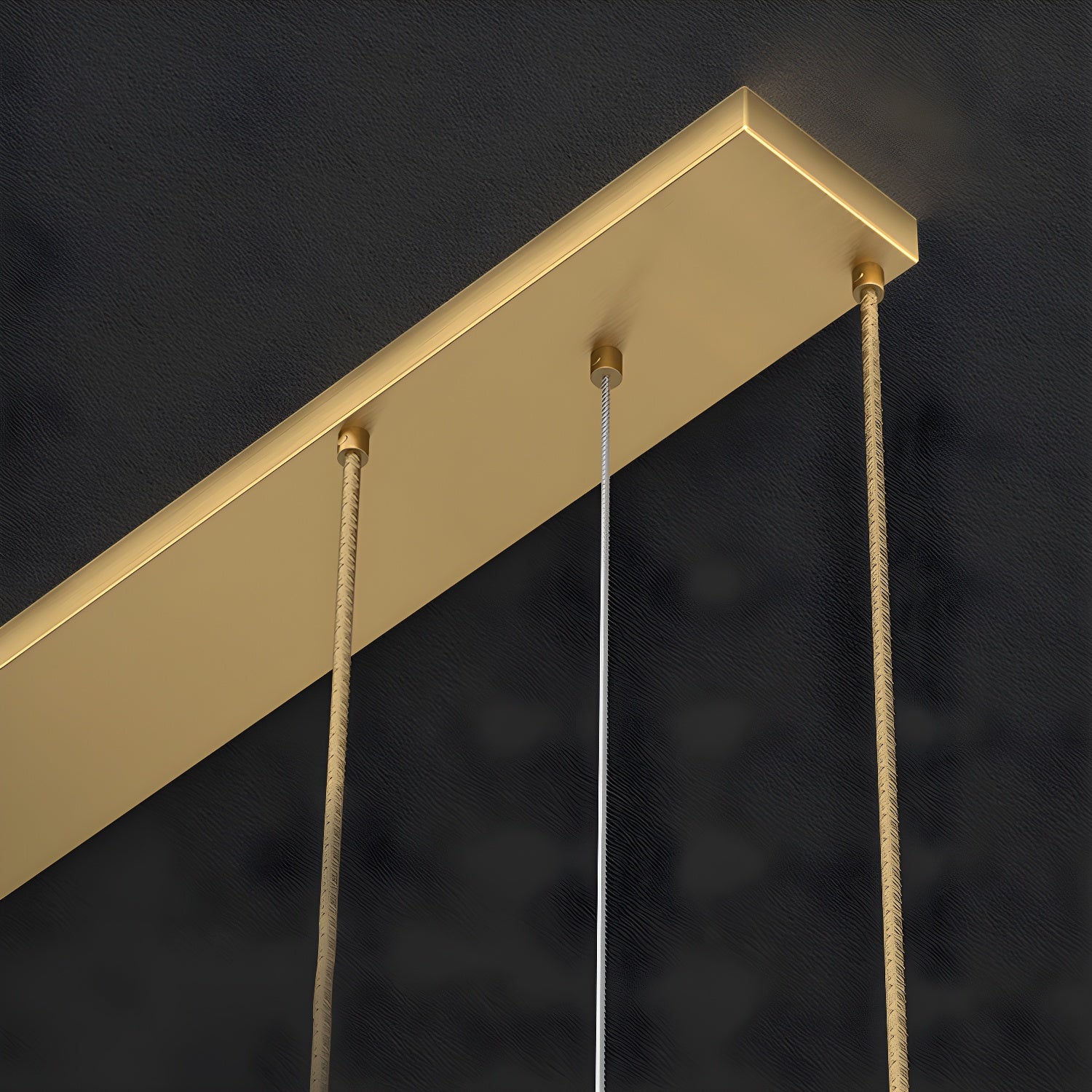 Modern Brass Island Light with 5 Lights and Adjustable Hanging Length