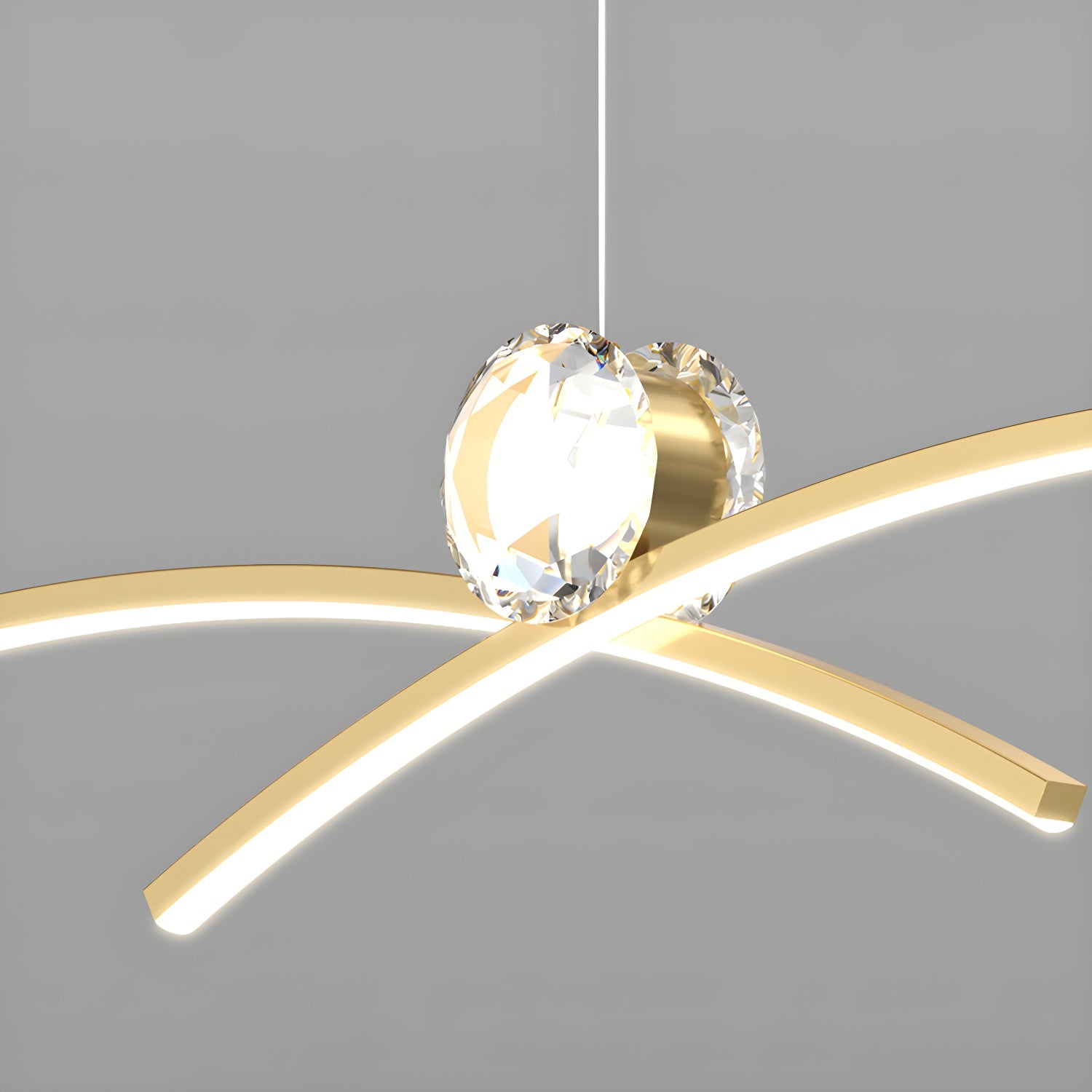 Modern Crystal Island Light with 3 Lights and Adjustable Hanging Length