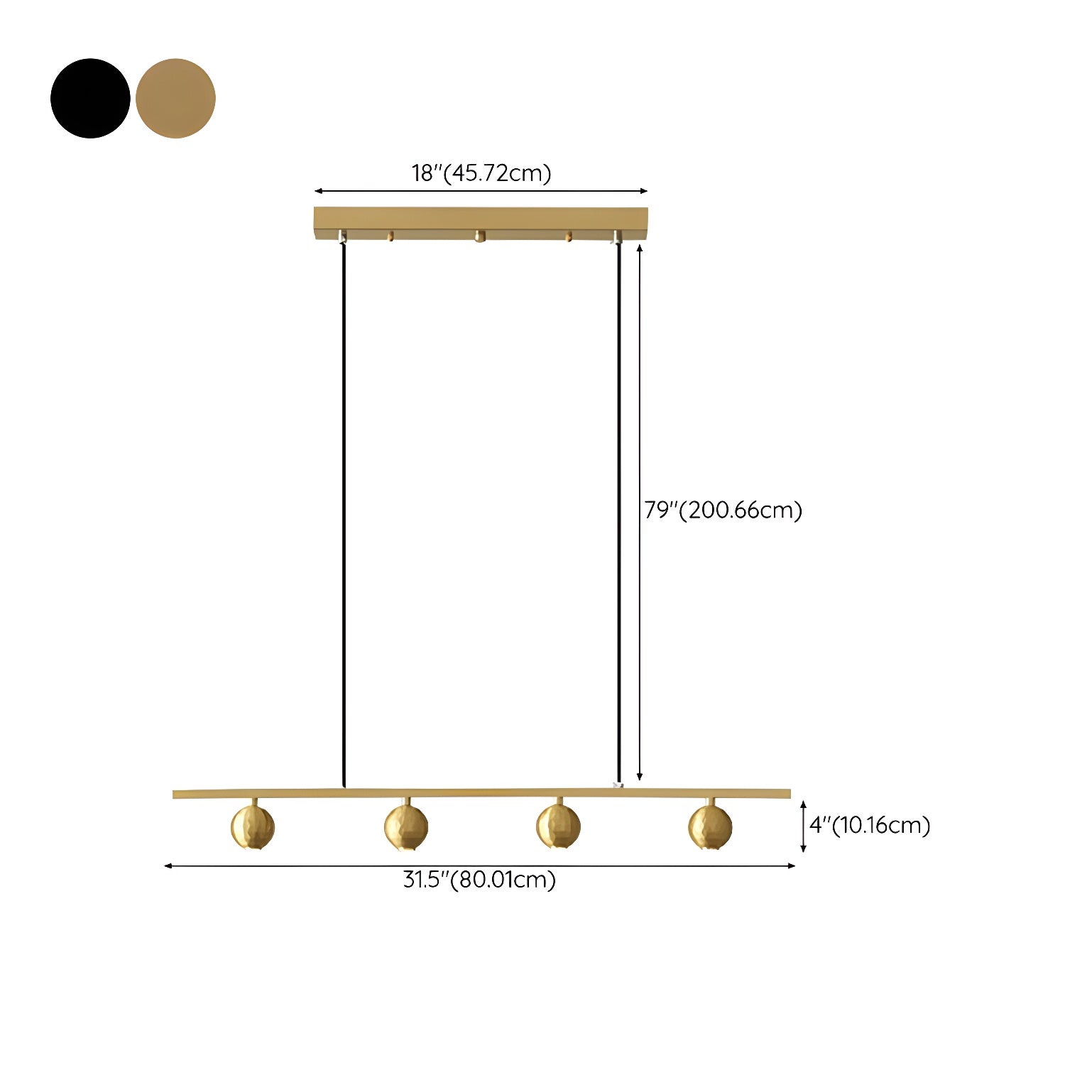 Modern LED Island Light with 4 Lights Globe Shape Adjustable Hanging Length