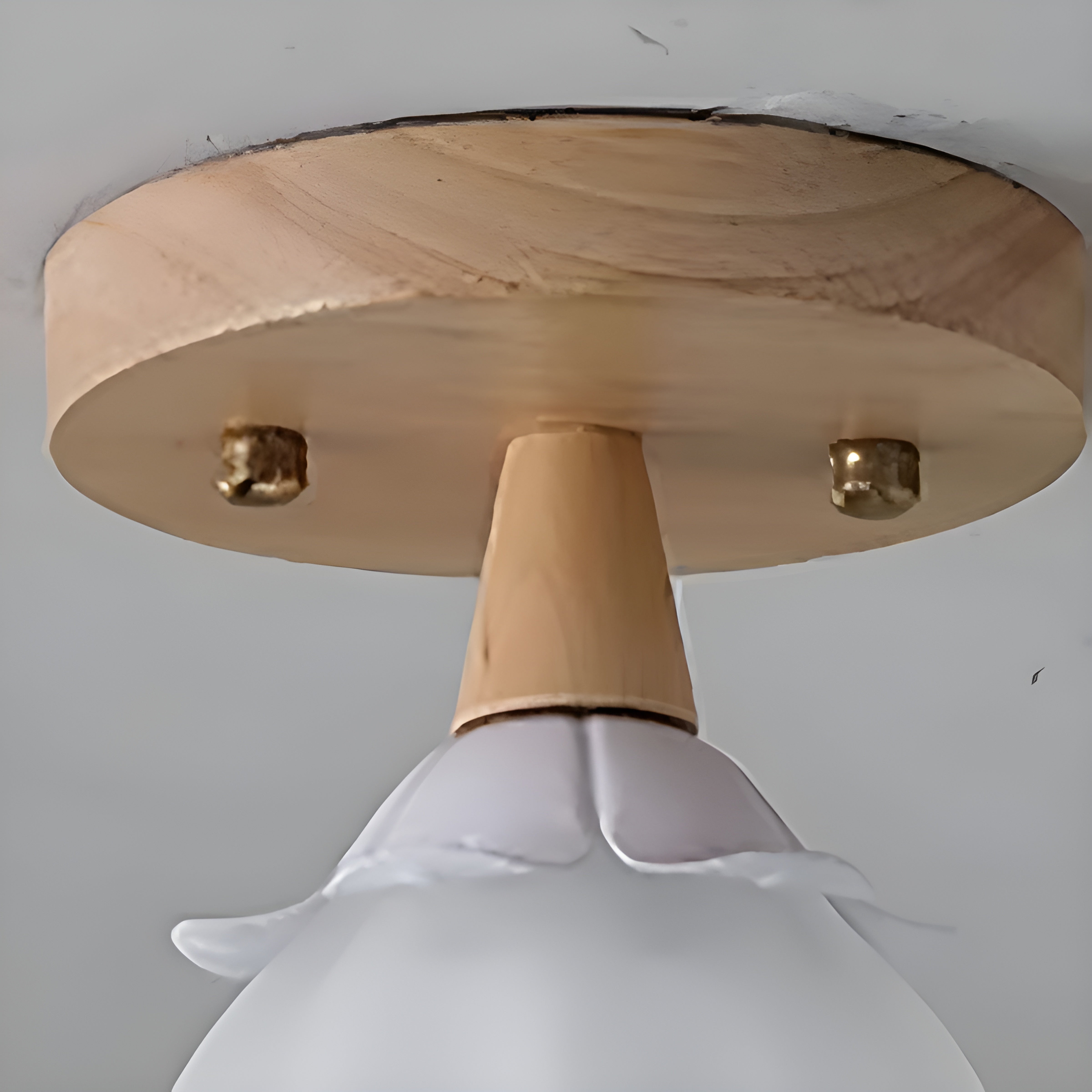 Modern Wood Semi-Flush Mount Ceiling Light with Geometric Design in Natural Color