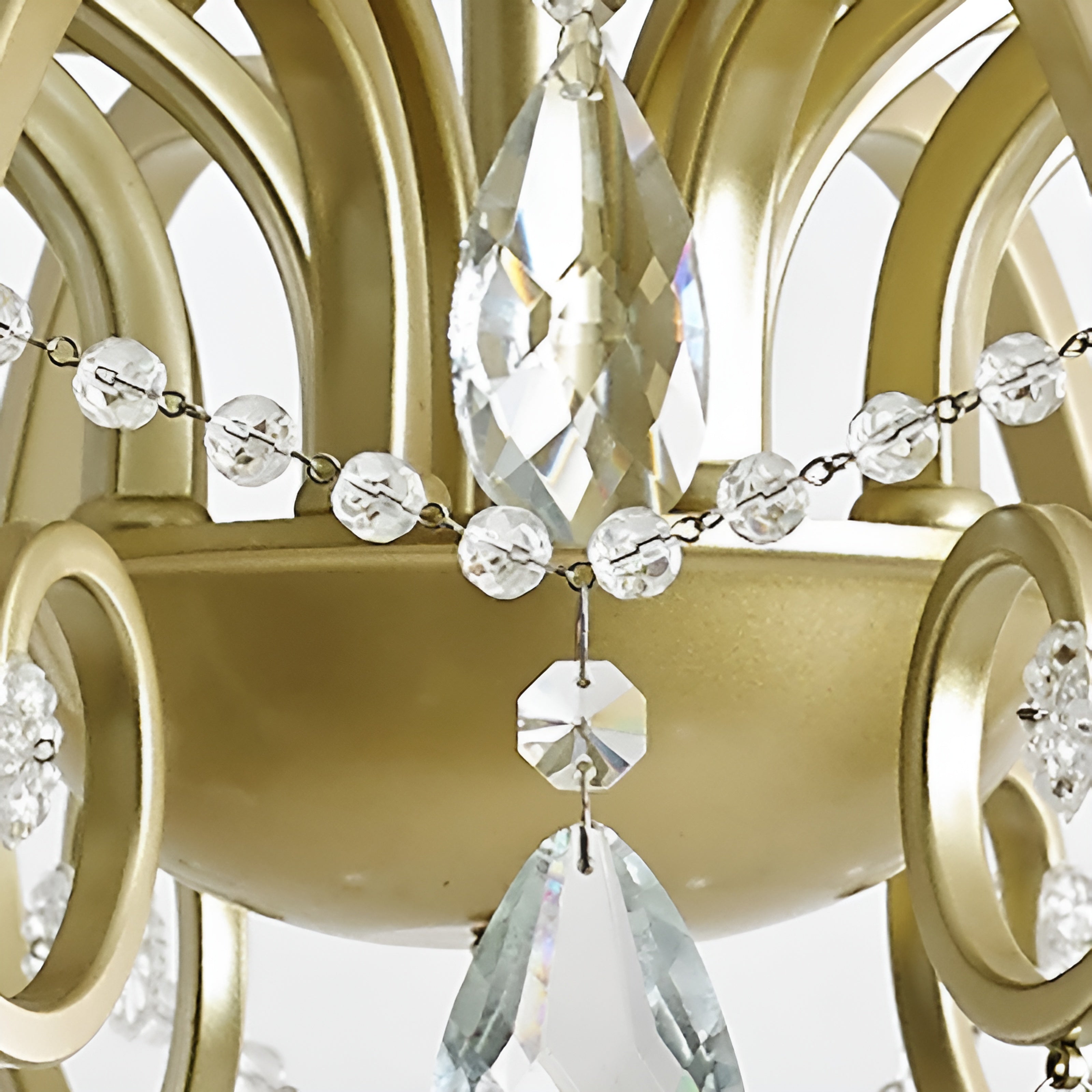 Crystal Metal Chandelier Lighting Fixtures Candlestick Chandelier in Gold for Living Room