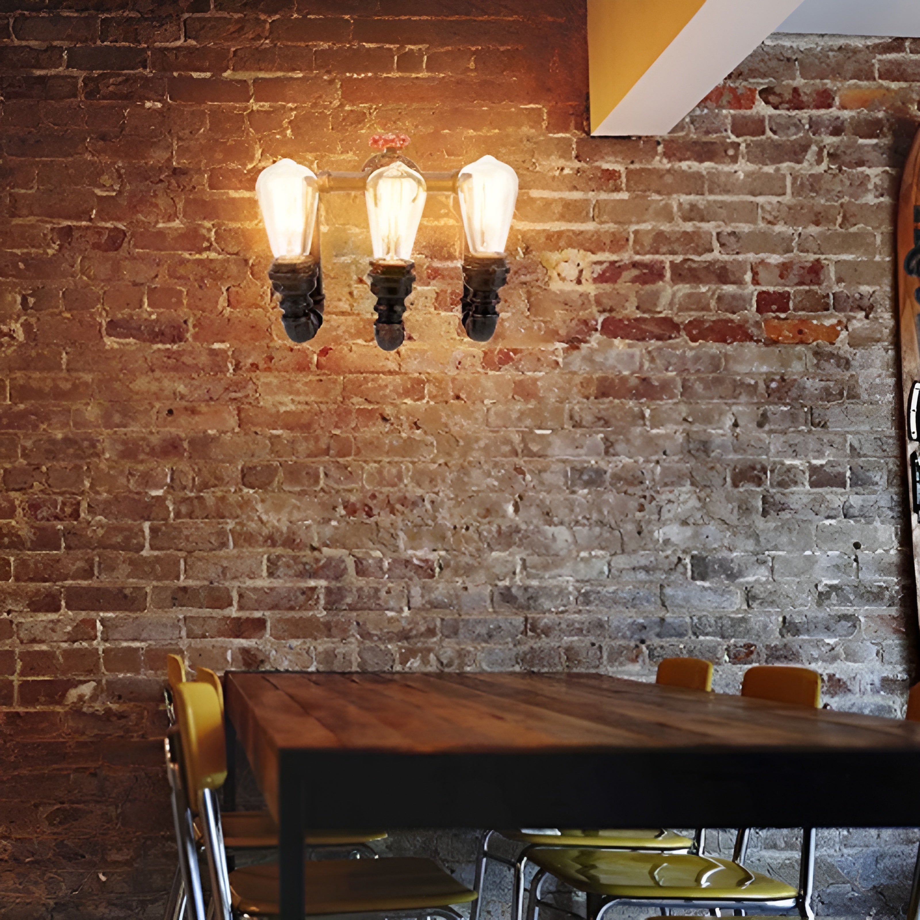 Metal Industrial Wall Sconce Pipe Shape Wall Light for Living Room in Rust