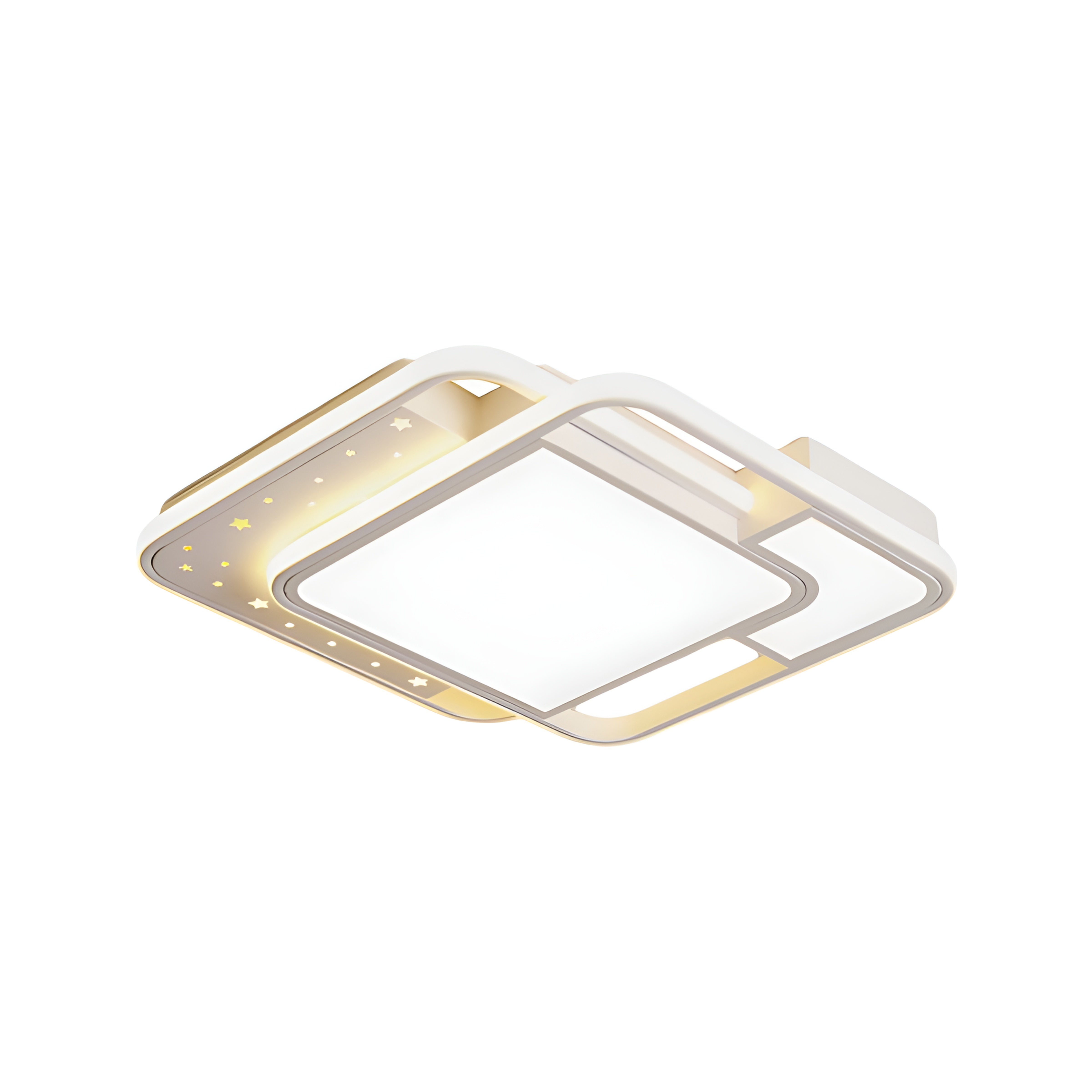 White Acrylic Flush Mount LED Bulbs Modern Ceiling Light with 4 Lights